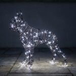 Lit Boston Terrier Topiary, 20 Inch