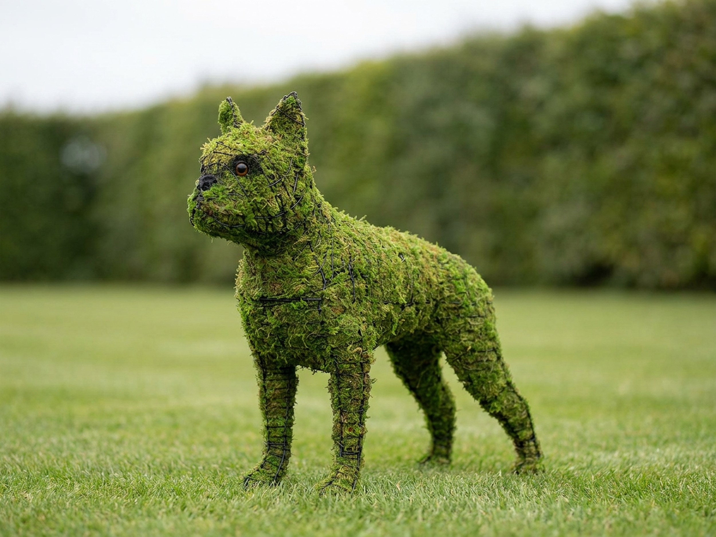Boston Terrier Topiary, Mossed, 20 in Boston Terrier Topiary, Mossed, 20 in