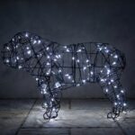 Lit Bulldog Wire Frame Topiary, 16 in