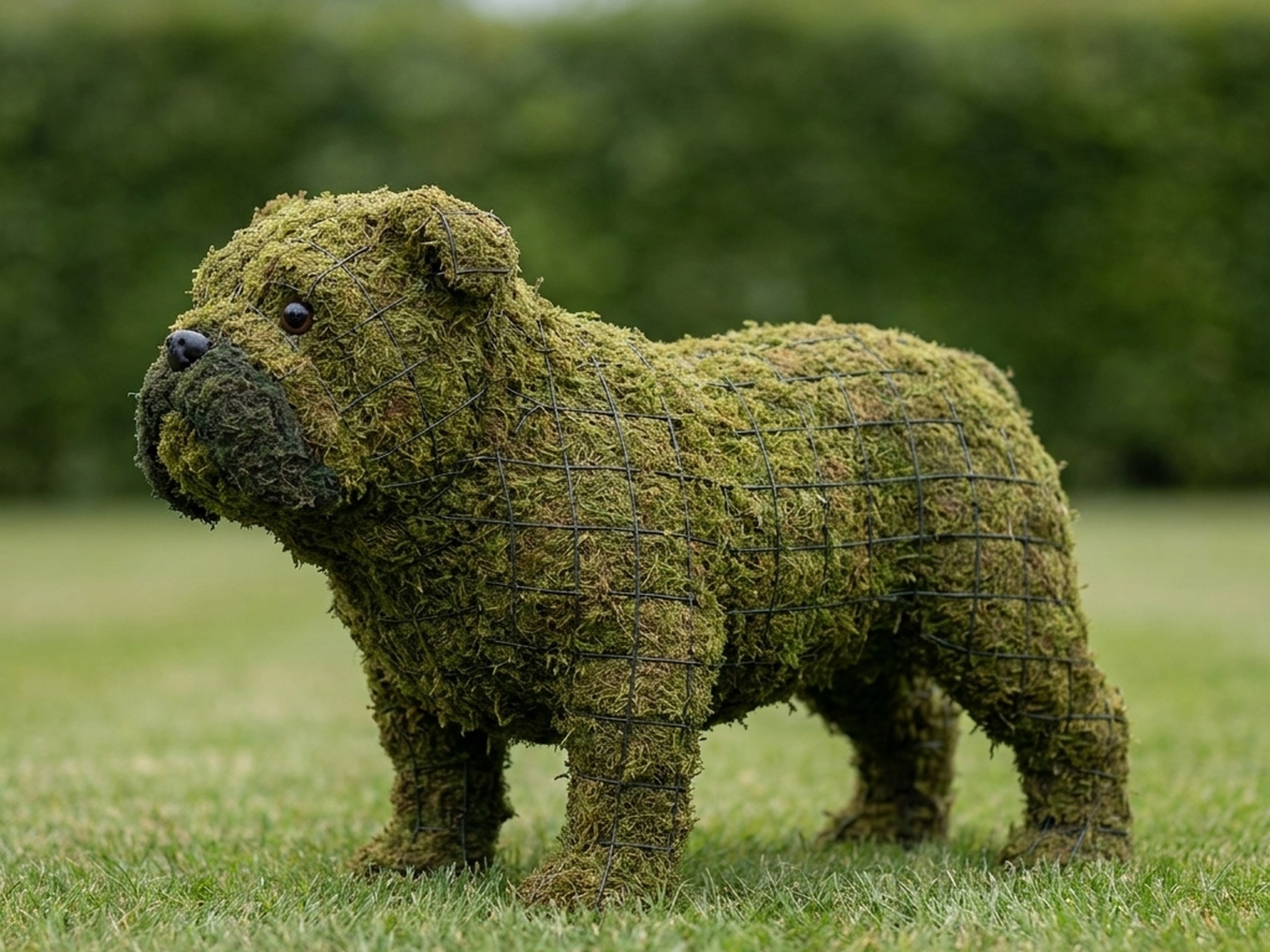 Bulldog Topiary, Mossed, 16 in Bulldog Topiary, Mossed, 16 in