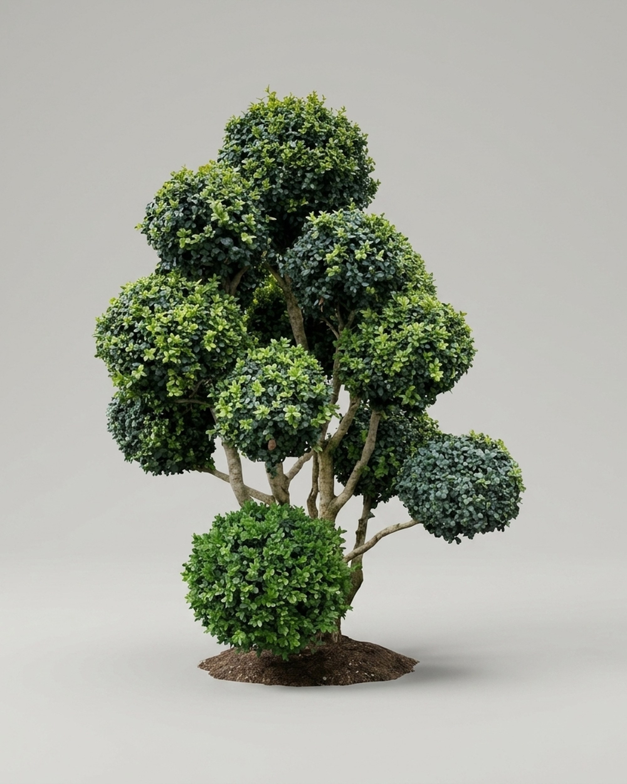 Boxwood Poodle Topiary, Buxus 'Rotundifolia', 4-5 Ft Boxwood Poodle Topiary, Buxus 'Rotundifolia', 4-5 Ft