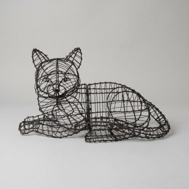Cat Lying Topiary Frame, 10 in