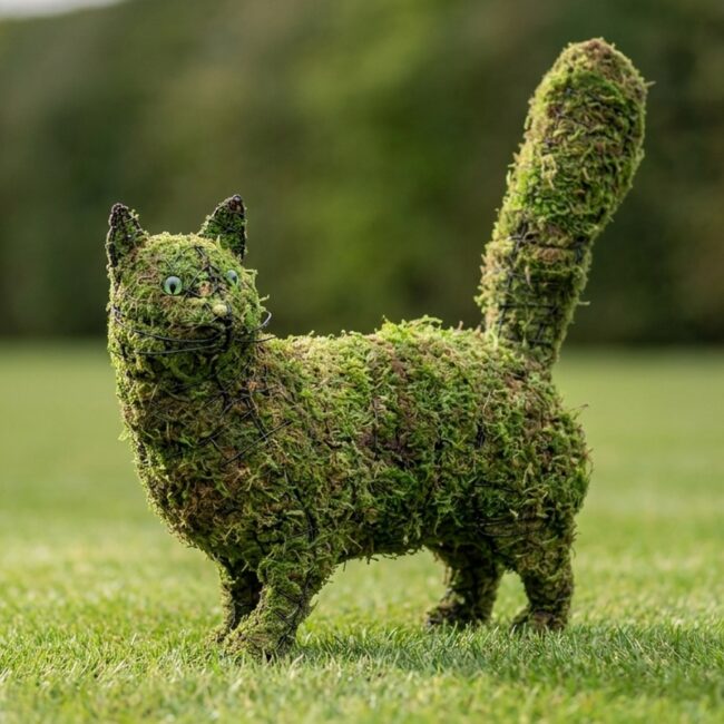 Walking Cat Topiary, 18 in (Mossed)