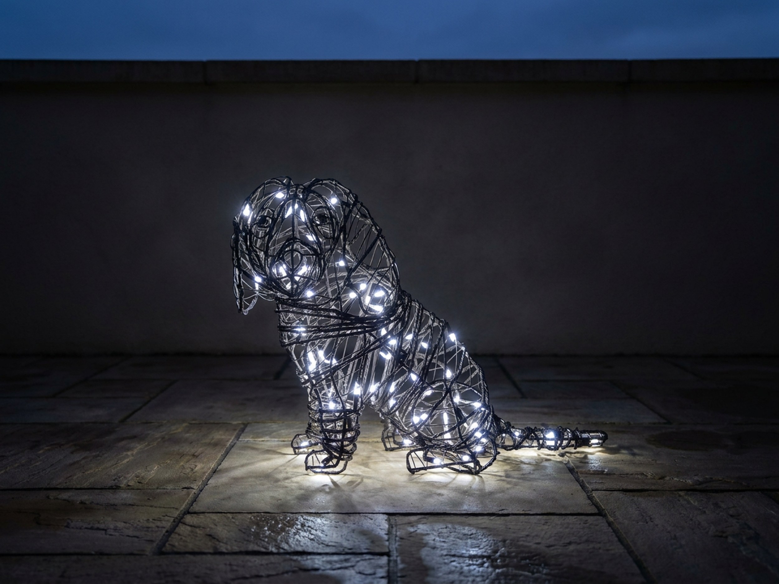 Cavalier Sitting Topiary, Lighted, 16 in Cavalier Sitting Topiary, Lighted, 16 in