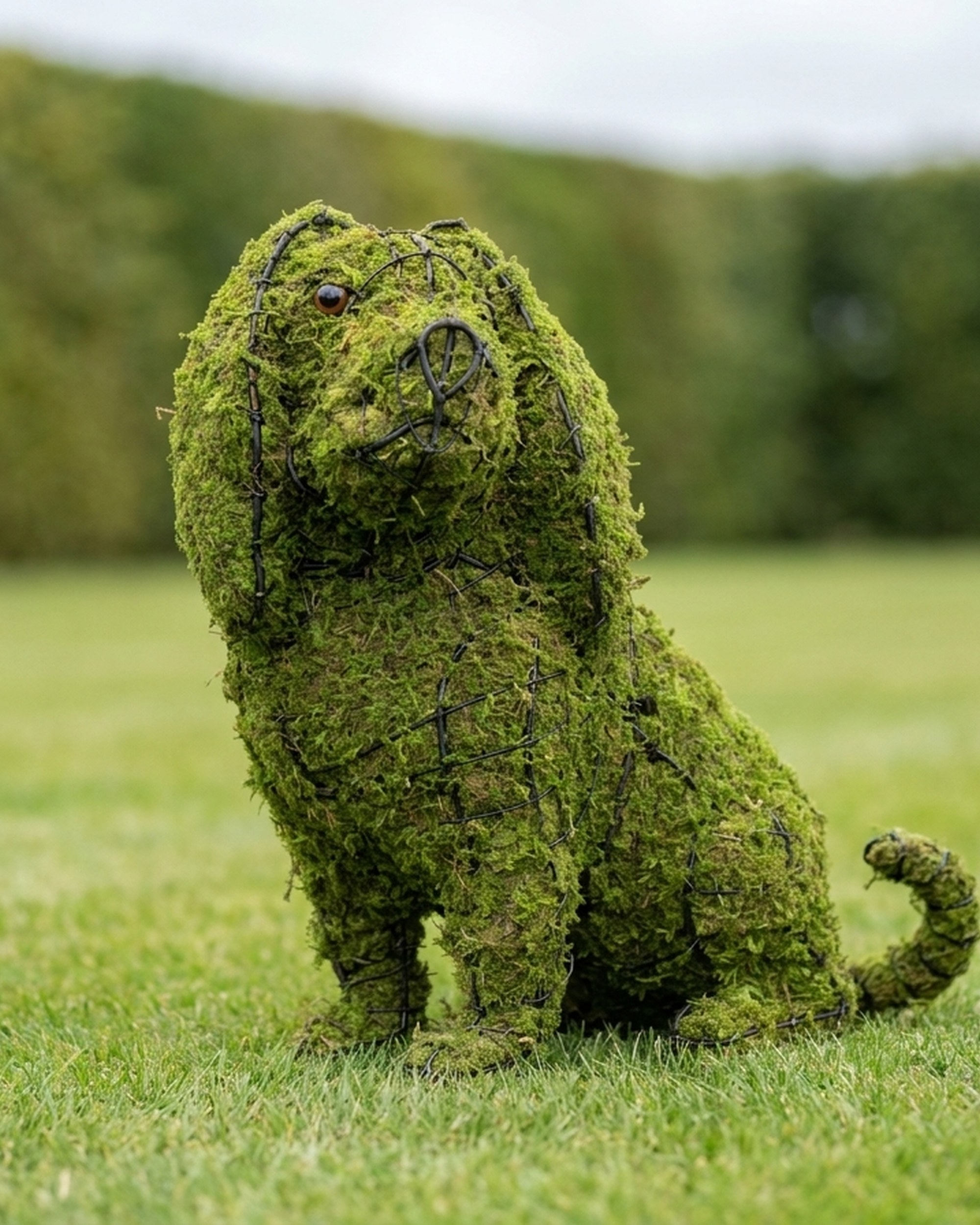 Sitting Cavalier Spaniel Topiary, 16 In (Mossed)