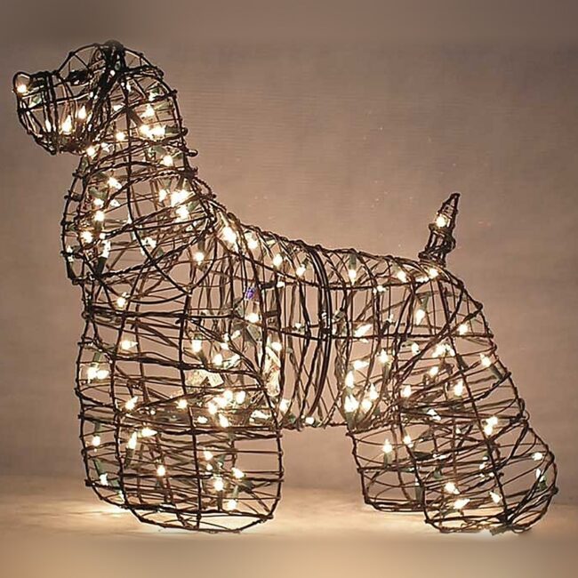 Cocker Spaniel Wire Topiary, 21 in (Lit)