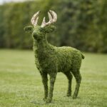 Mossed Deer Topiary, 18 inch