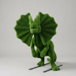 Green Foliage Dinosaur Topiary, 8.53 ft