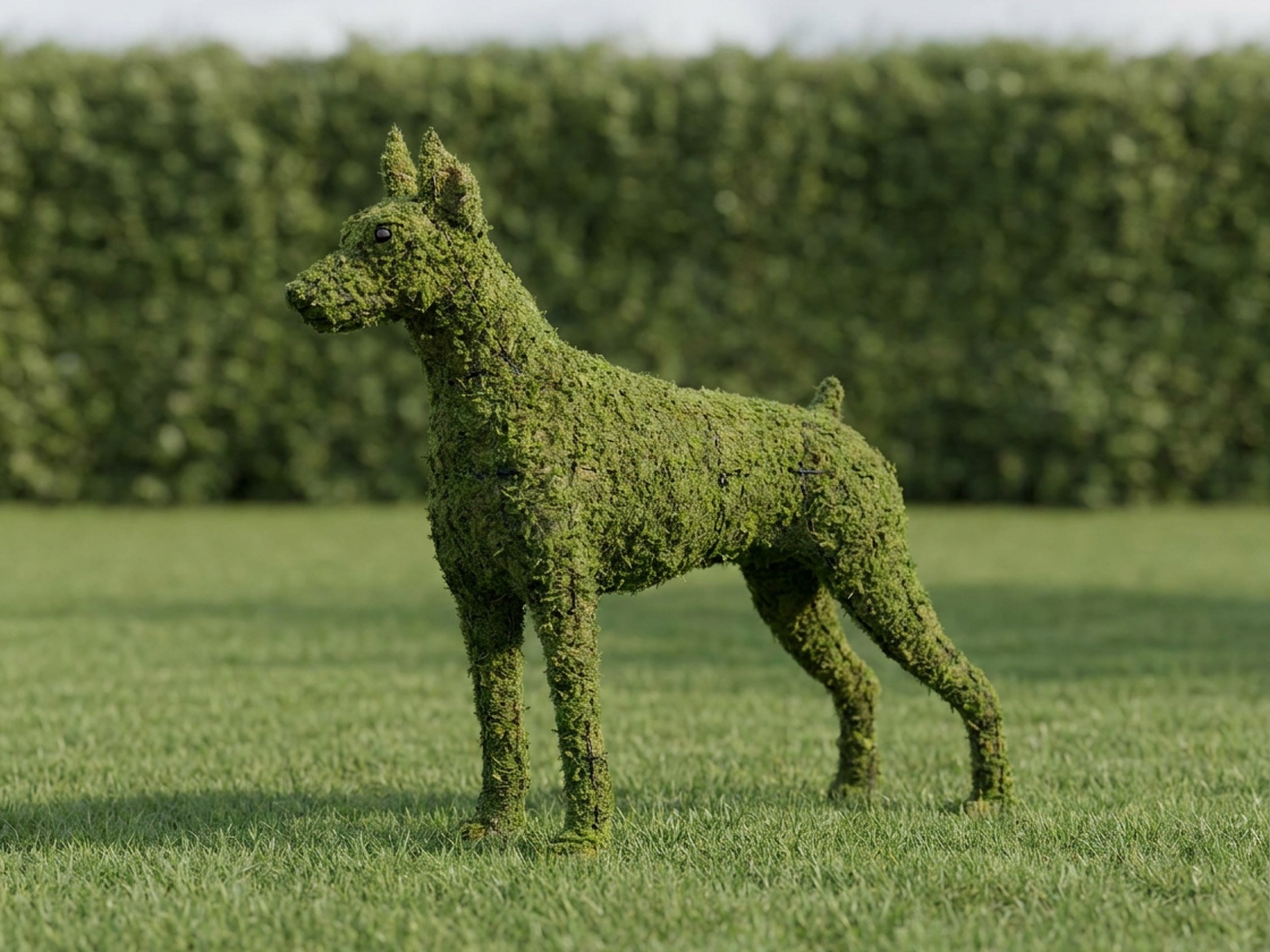 Doberman Topiary, Mossed, 36 in Doberman Topiary, Mossed, 36 in