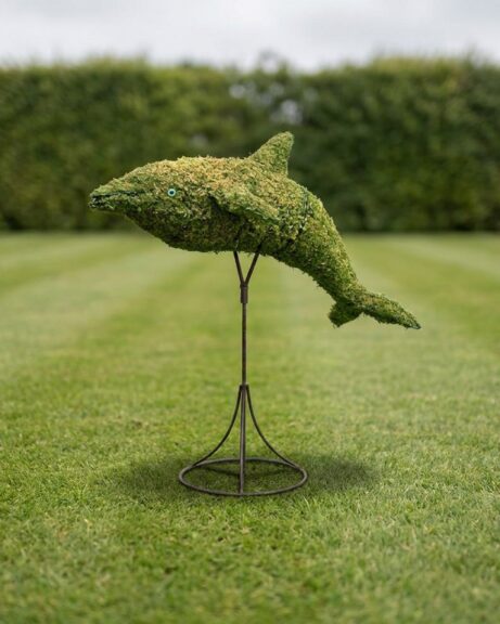 Dolphin Topiary, 33 in (Mossed)