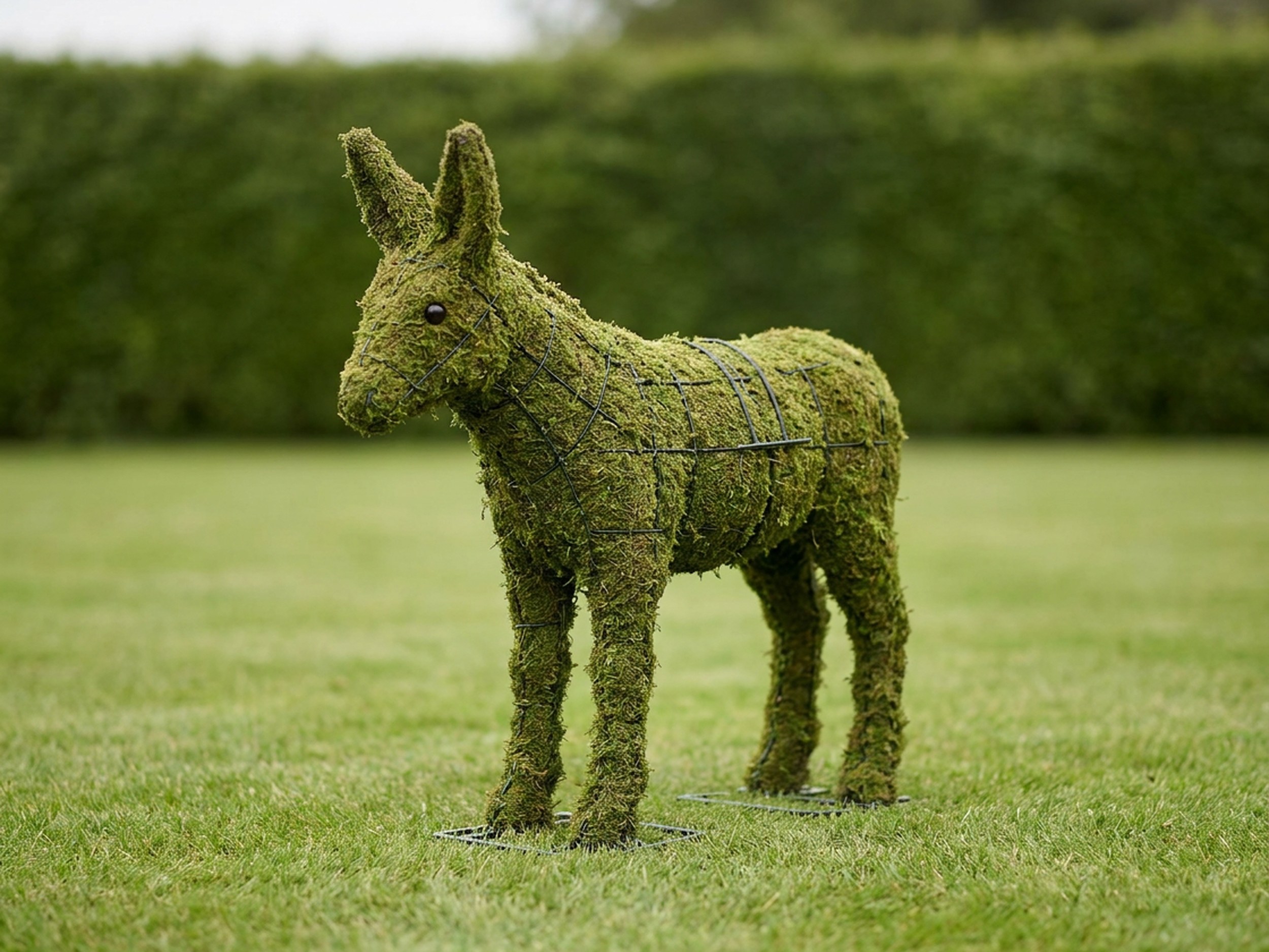 Donkey Topiary, Mossed, 18 in