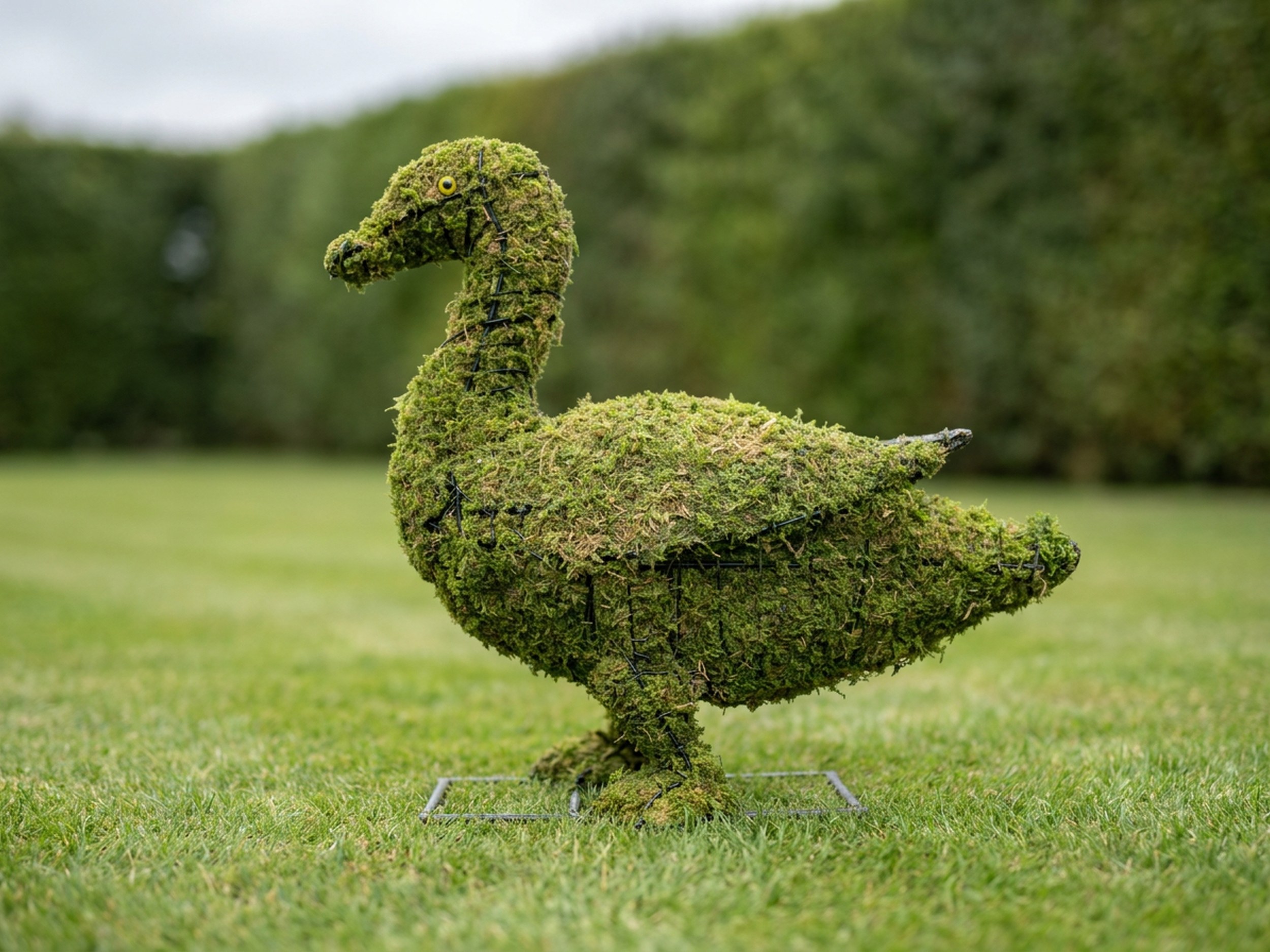 Duck Topiary, Mossed, 19 in Duck Topiary, Mossed, 19 in