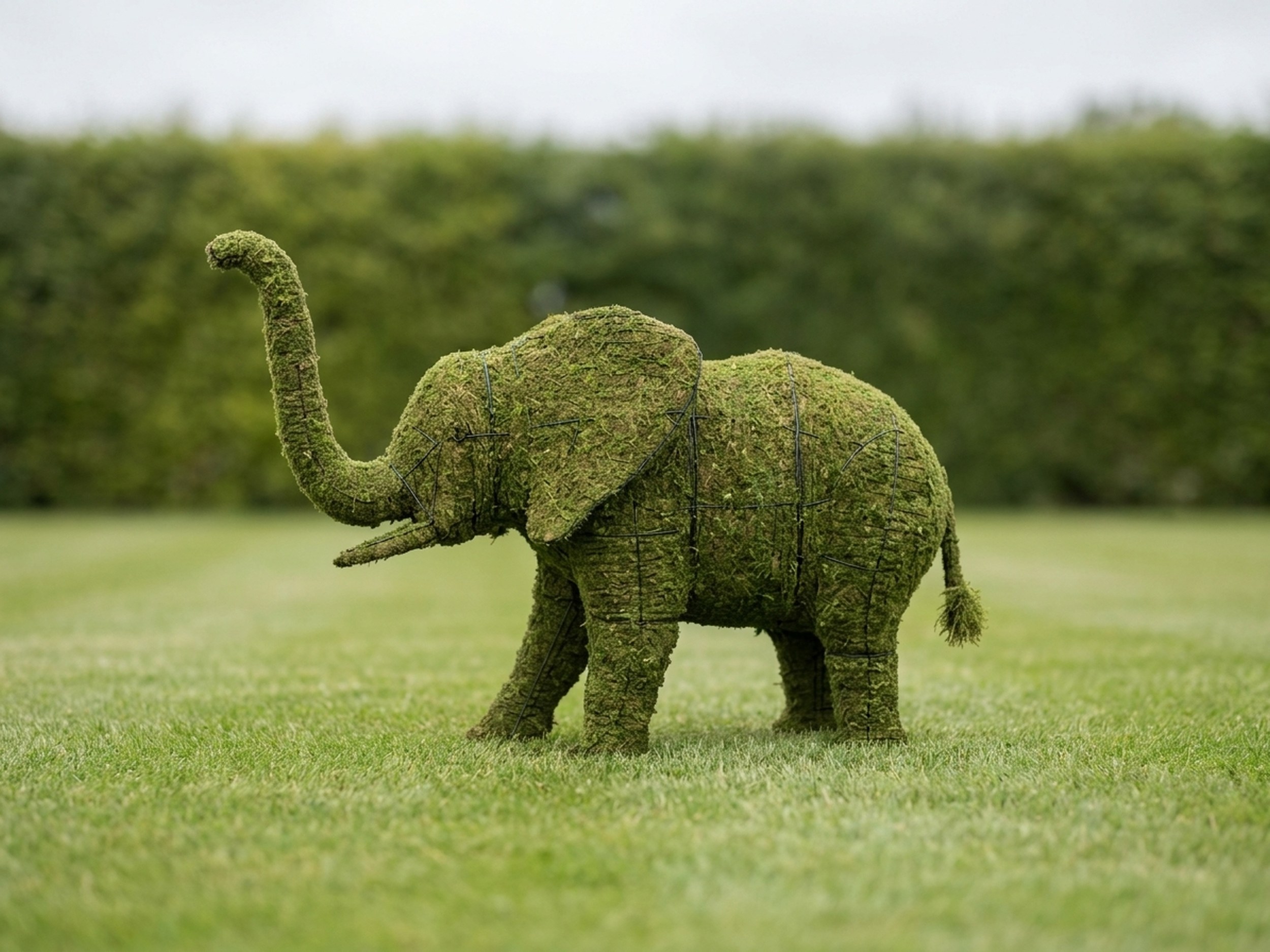 Elephant Topiary, Mossed, 48 in Elephant Topiary, Mossed, 48 in