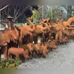Family of Elephants, Scrap Metal Sculpture