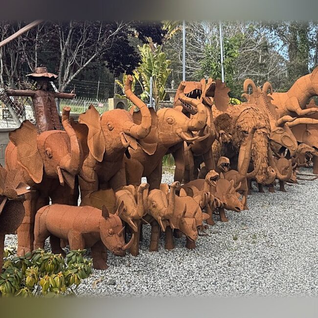 Family of Elephants, Scrap Metal Sculpture
