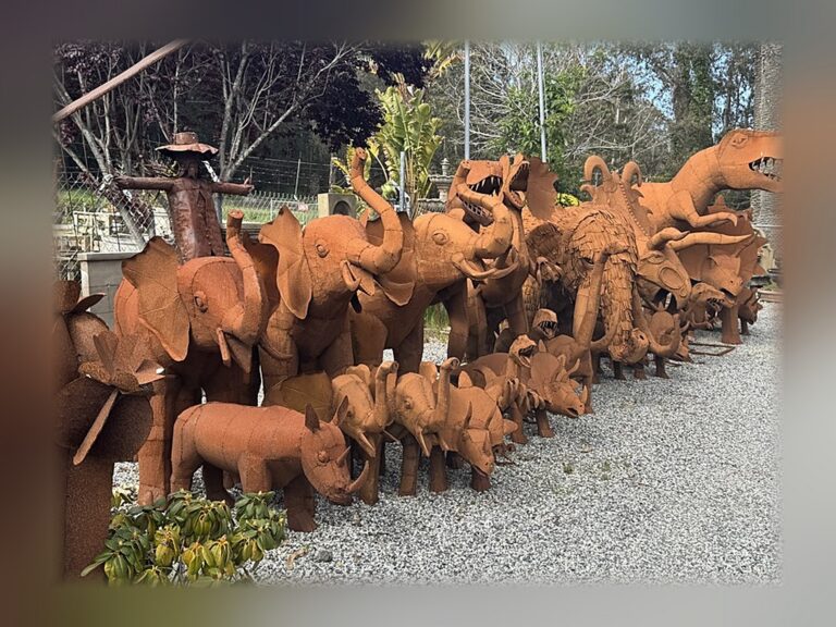 Family of Elephants, Scrap Metal Sculpture