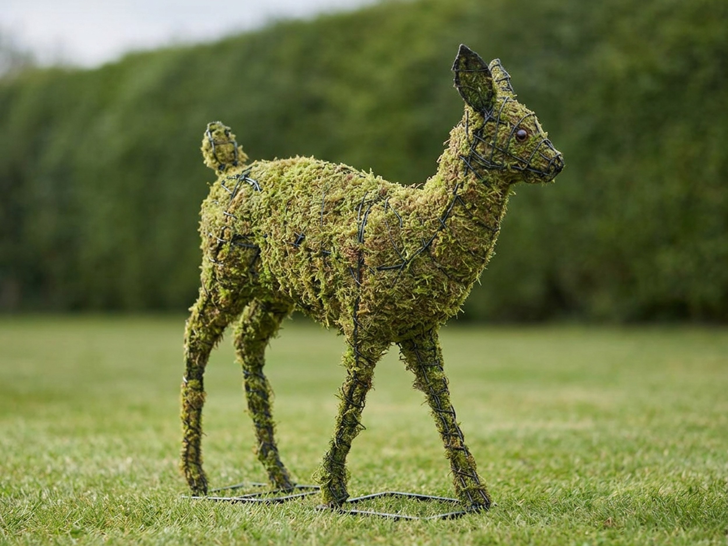 Fawn Topiary, Mossed, 25 in