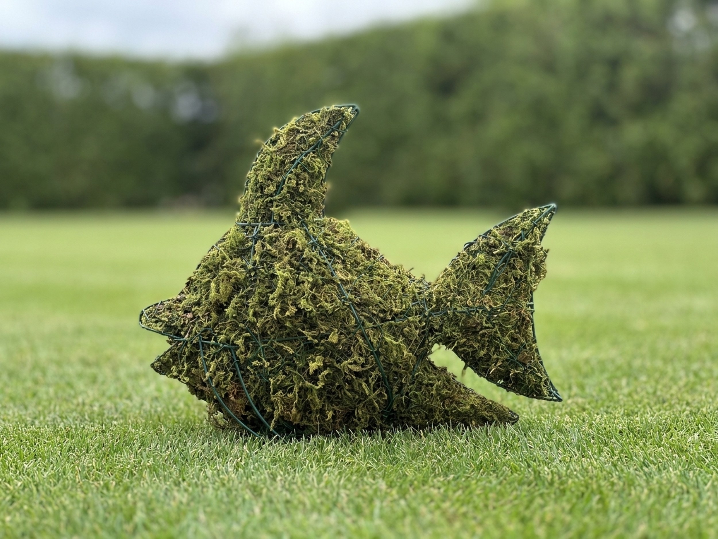 Fish Topiary, Mossed, 12 in Fish Topiary, Mossed, 12 in
