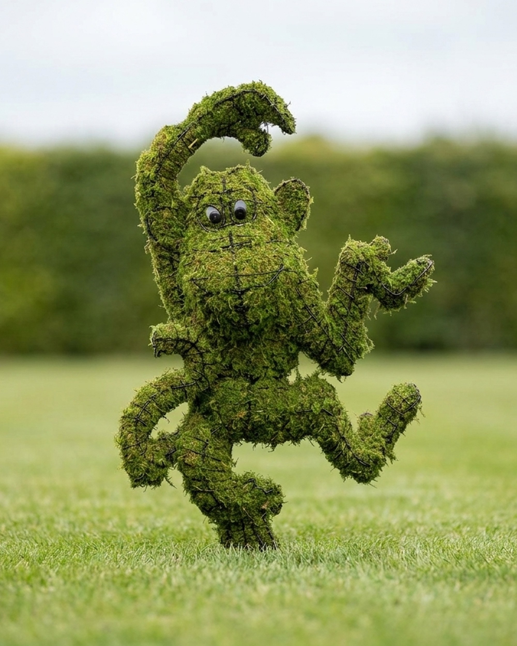 Funky Monkey Topiary, Mossed, 33 in Funky Monkey Topiary, Mossed, 33 in