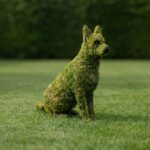 Sitting German Shepherd Mossed Topiary, 36 inch