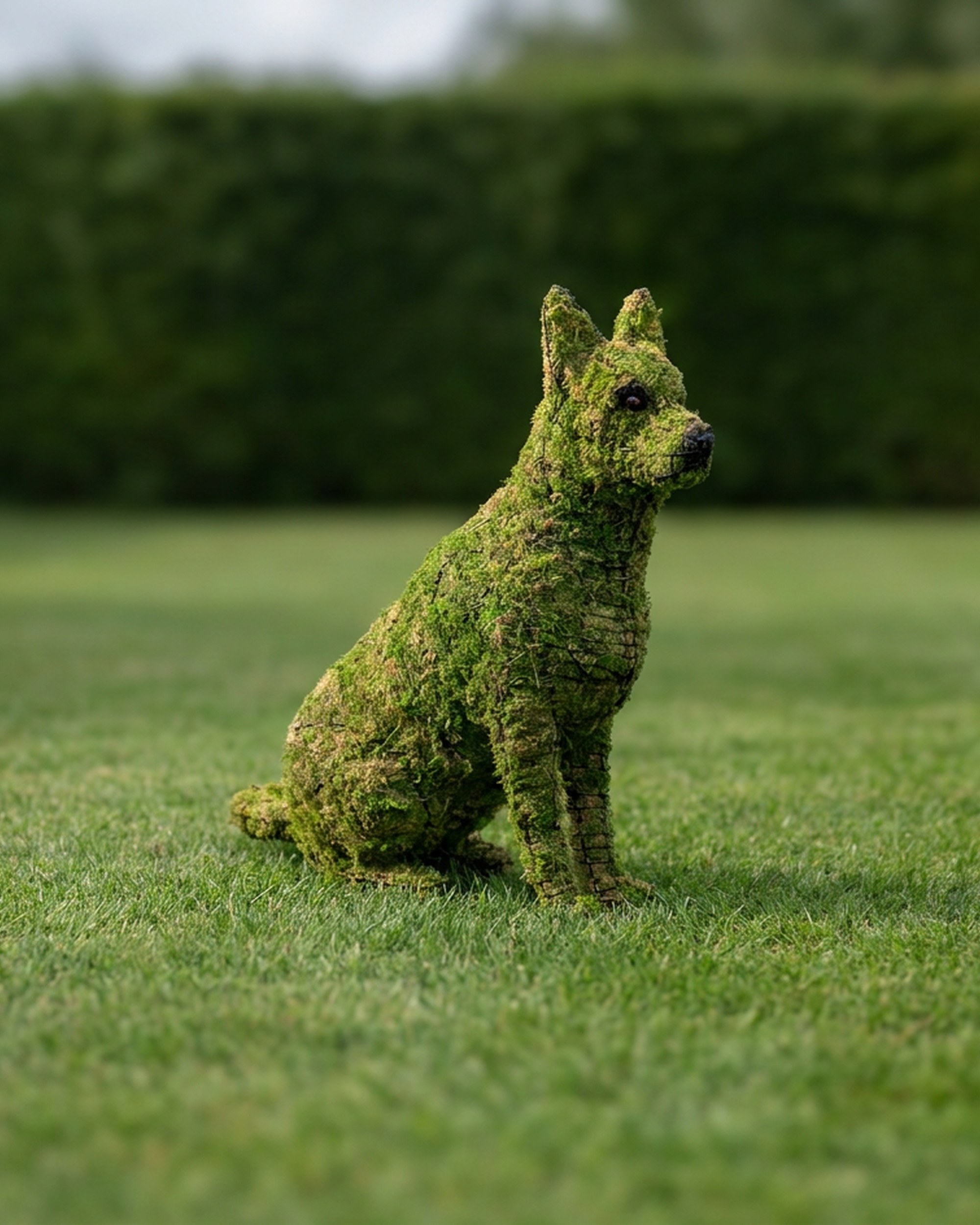 Sitting German Shepherd Topiary, Mossed, 36 in