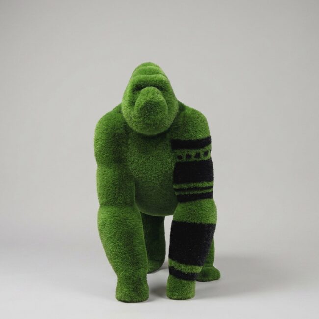Kneeling Gorilla Topiary, 6.07 Ft