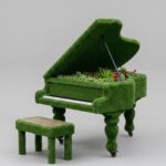 Grand Piano Topiary with Bench, 71 in