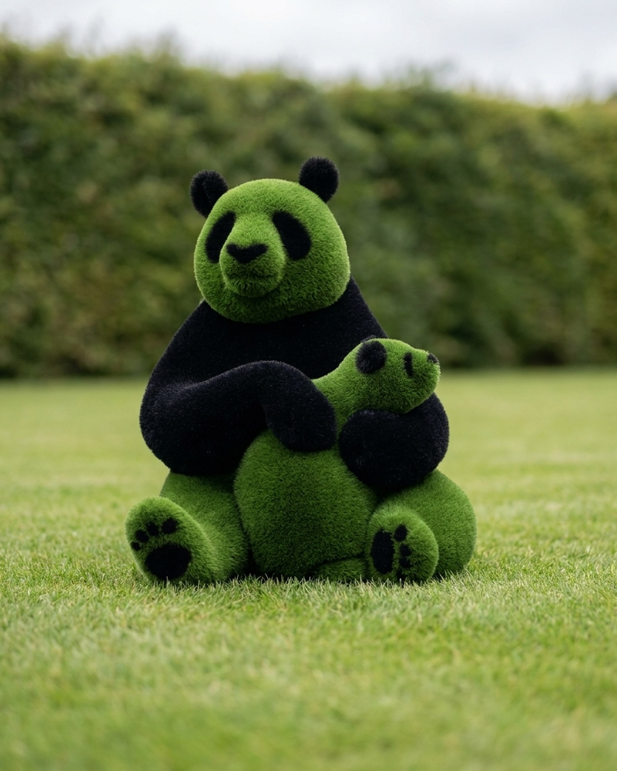 Green & Black Panda Turf Topiary, 5.91 ft