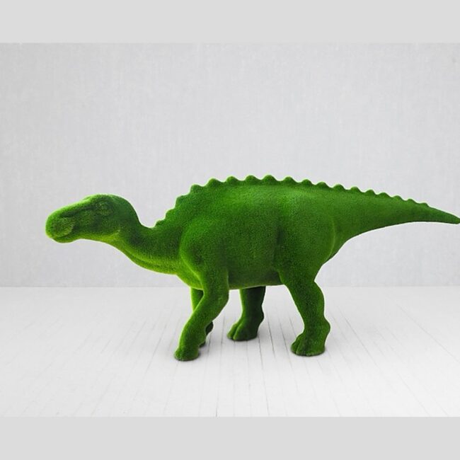 Green Dinosaur Shaped Bush Topiary, 8.53 ft