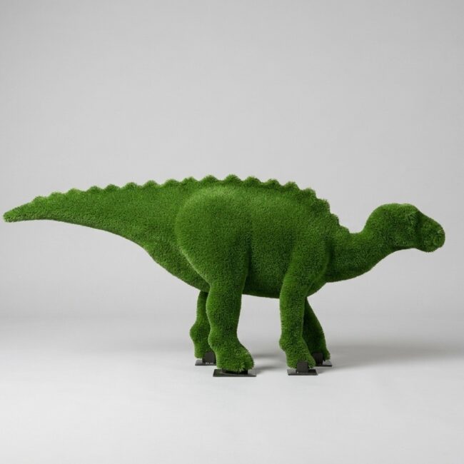 Green Dinosaur Turf Topiary Bench, 20.01 ft