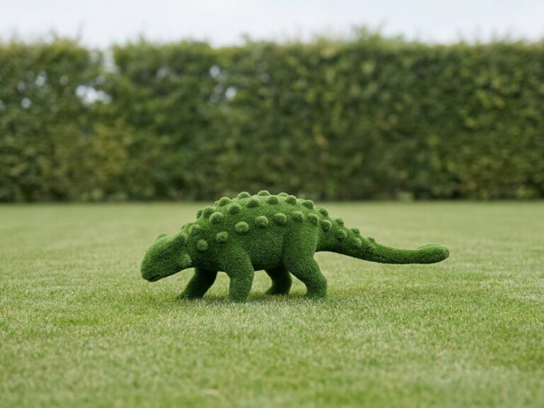 Green Dinosaur Topiary Sculpture, 4.59 Ft