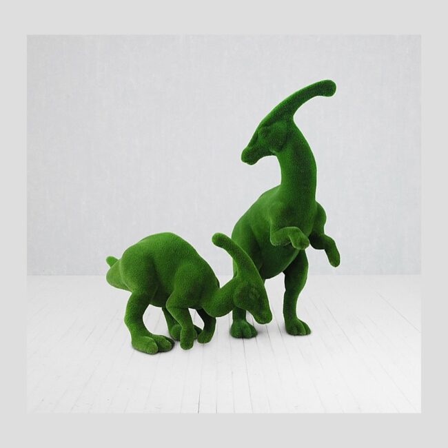 Green Dinosaur Topiary Sculptures