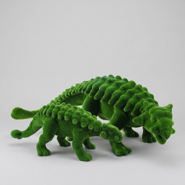 Grass-Covered Dinosaur Topiary, 7.54 ft