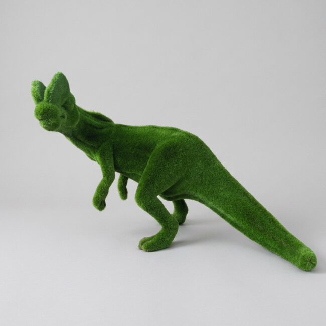 Green Dinosaur Grass Topiary, 7.22 ft