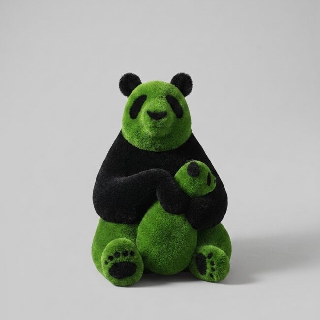 Panda and Baby Panda Topiary Statue, 5.91 ft