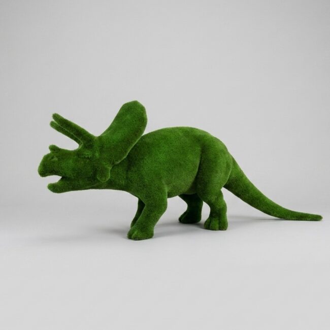 Green Triceratops Topiary, 7.71 ft