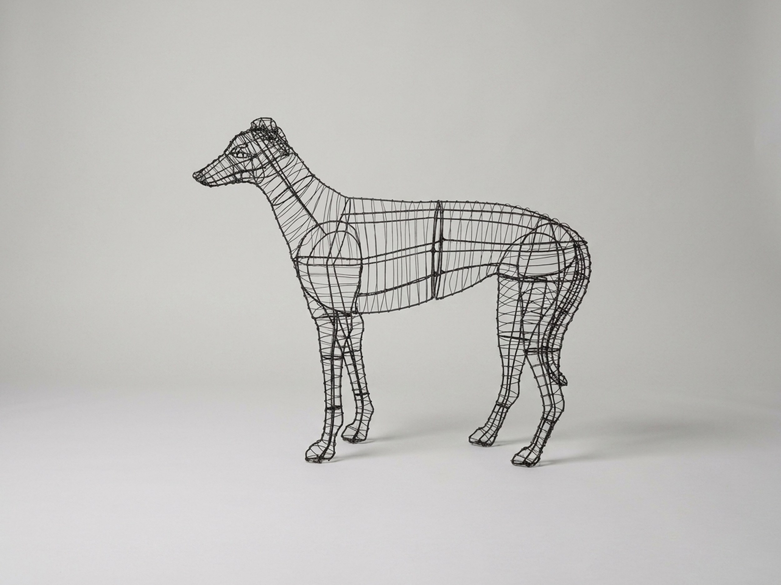 Greyhound Topiary, Wire frame, 37 in