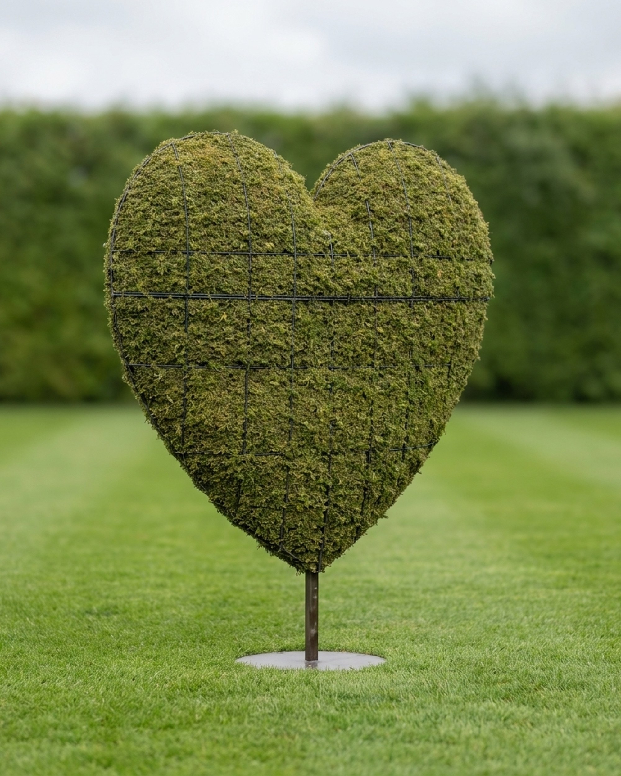Heart In Topiary, Mossed, 5 ft