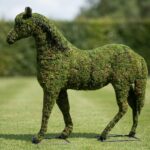 Mossed Horse Topiary Frame, 17 Inches