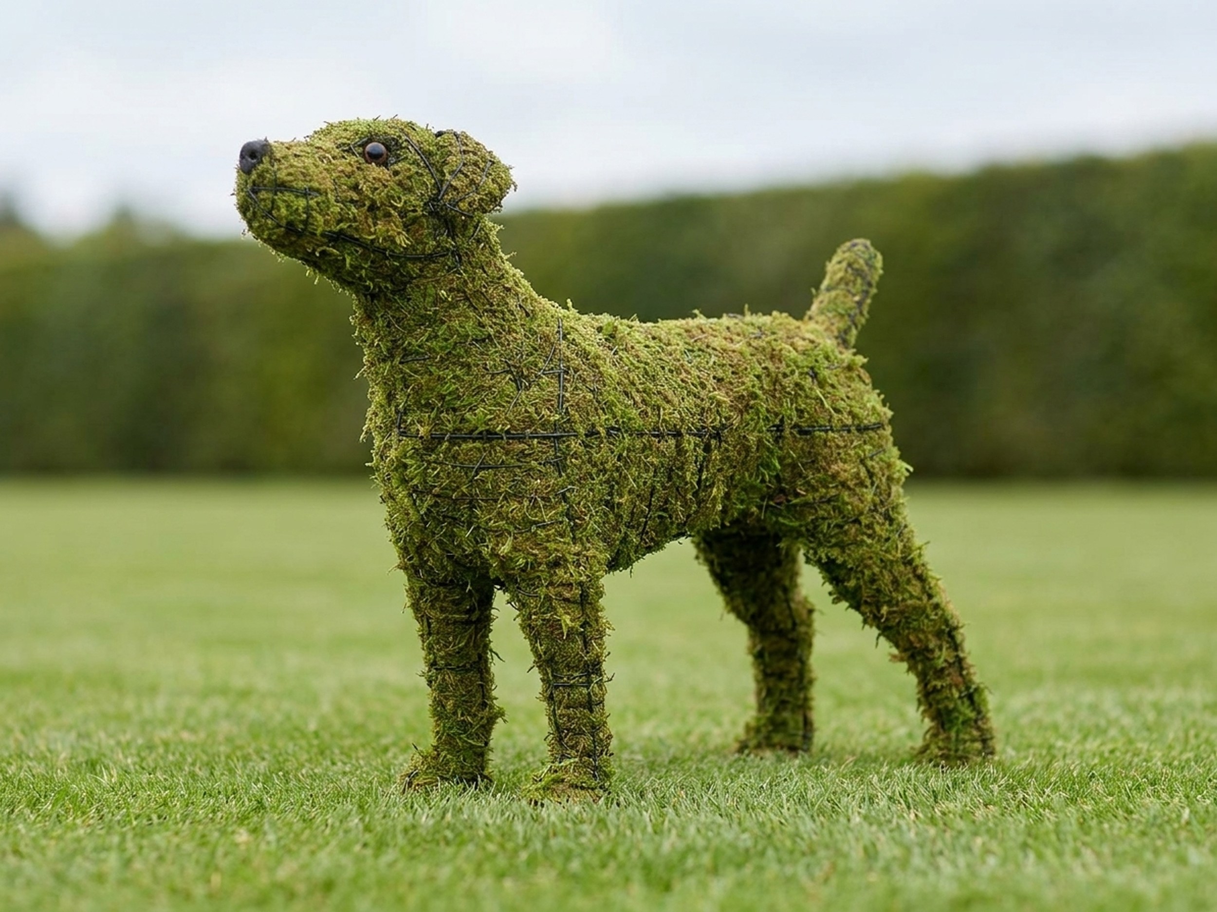 Jack Russell Topiary, Mossed, 14 in Jack Russell Topiary, Mossed, 14 in