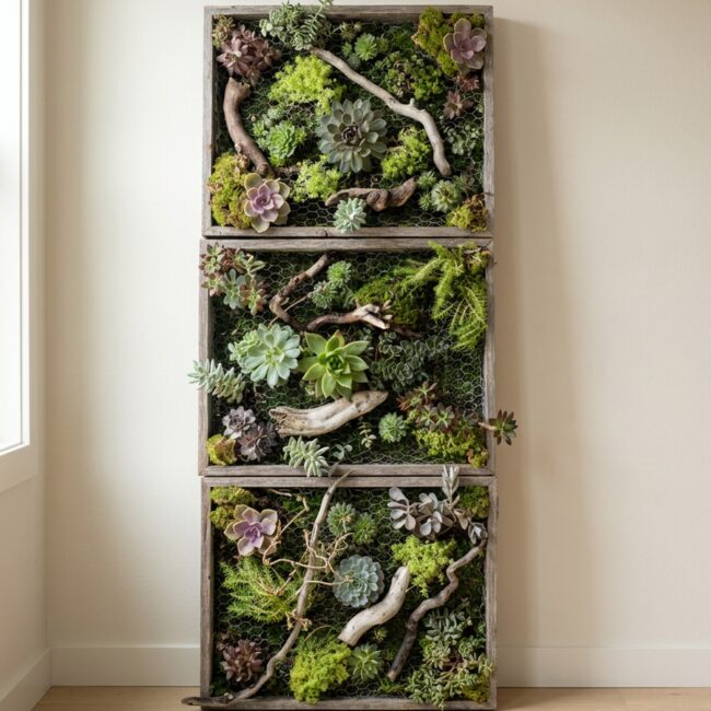 Air Plants / Preserved Foliage Wall Art