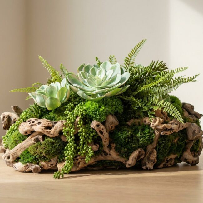 Driftwood Succulent Arrangement