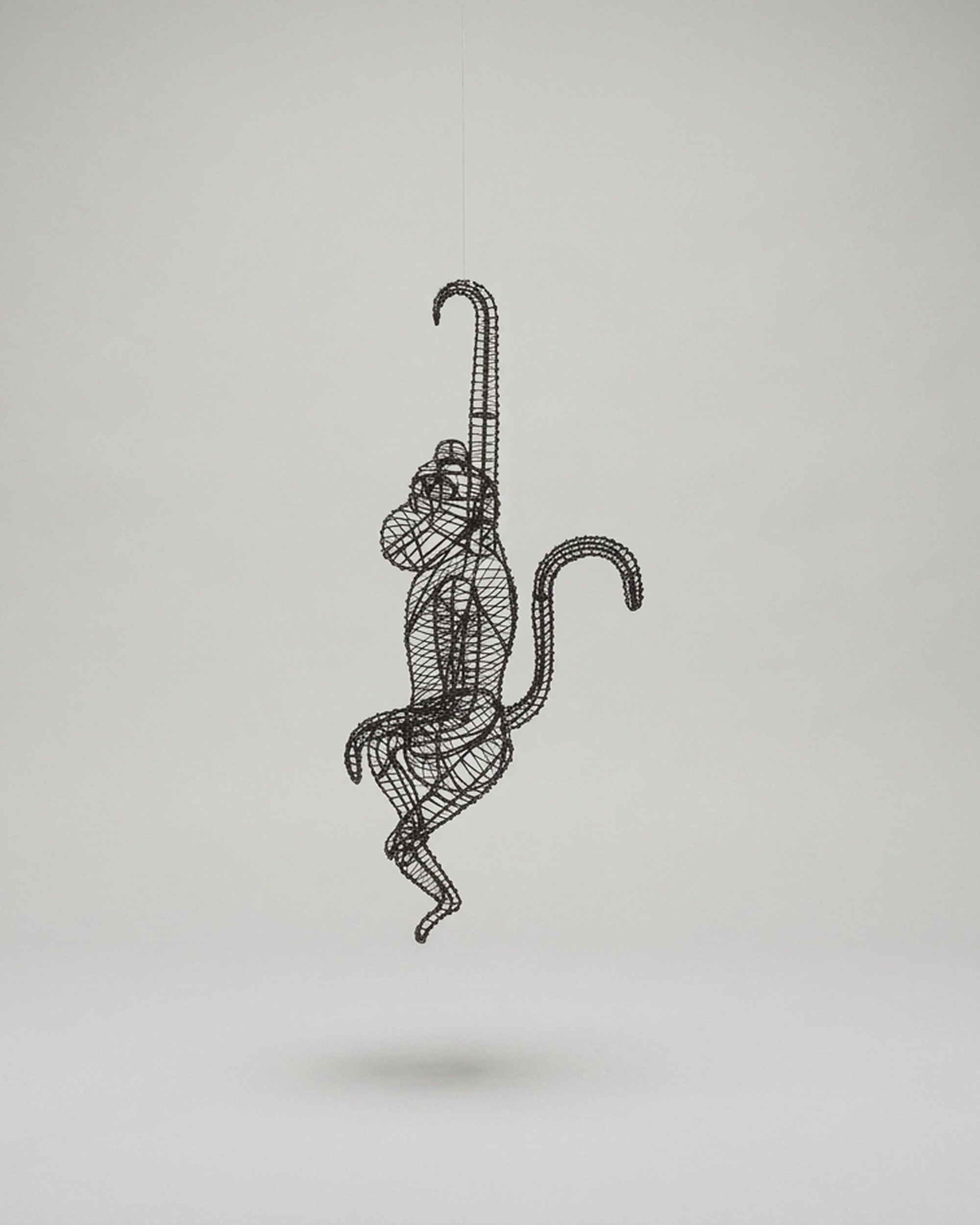 Hanging Monkey Topiary, Wire frame, 26–39 in Hanging Monkey Topiary, Wire frame, 26–39 in