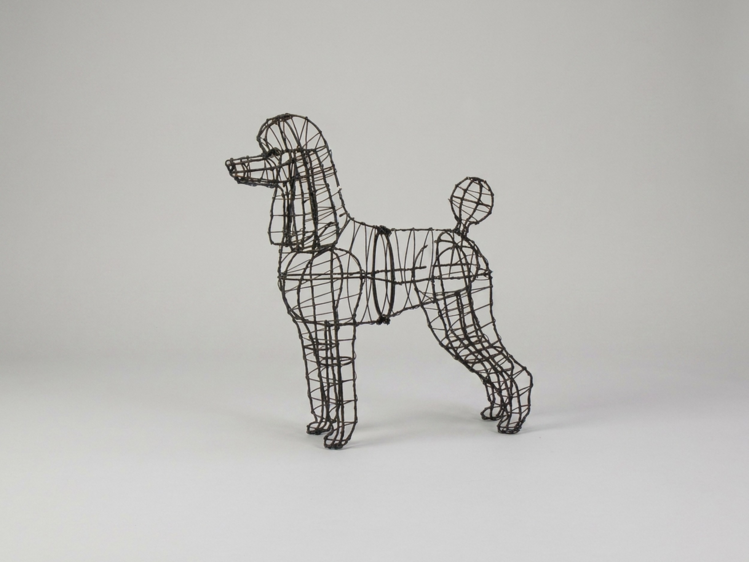 Poodle Topiary, Wire frame, 17 in