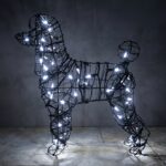 Lit Poodle Wire Frame Topiary, 17 in