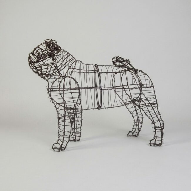 Pug Wire Frame Topiary, 18 Inch