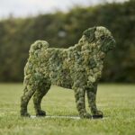 Standing Pug Topiary, 18 In (Mossed)