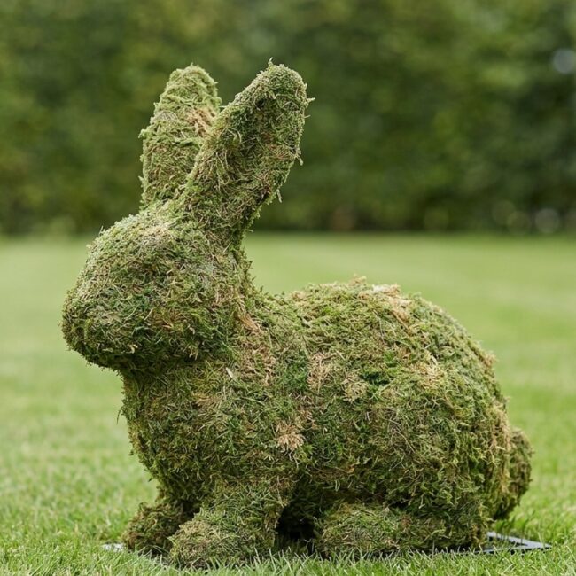 Rabbit and Bunny Mossed Topiary