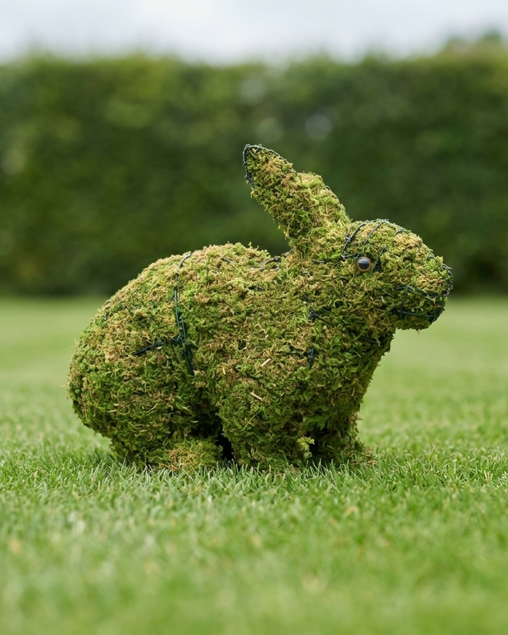 Mossed Hopping Rabbit Topiary, 13 in Mossed Hopping Rabbit Topiary, 13 in