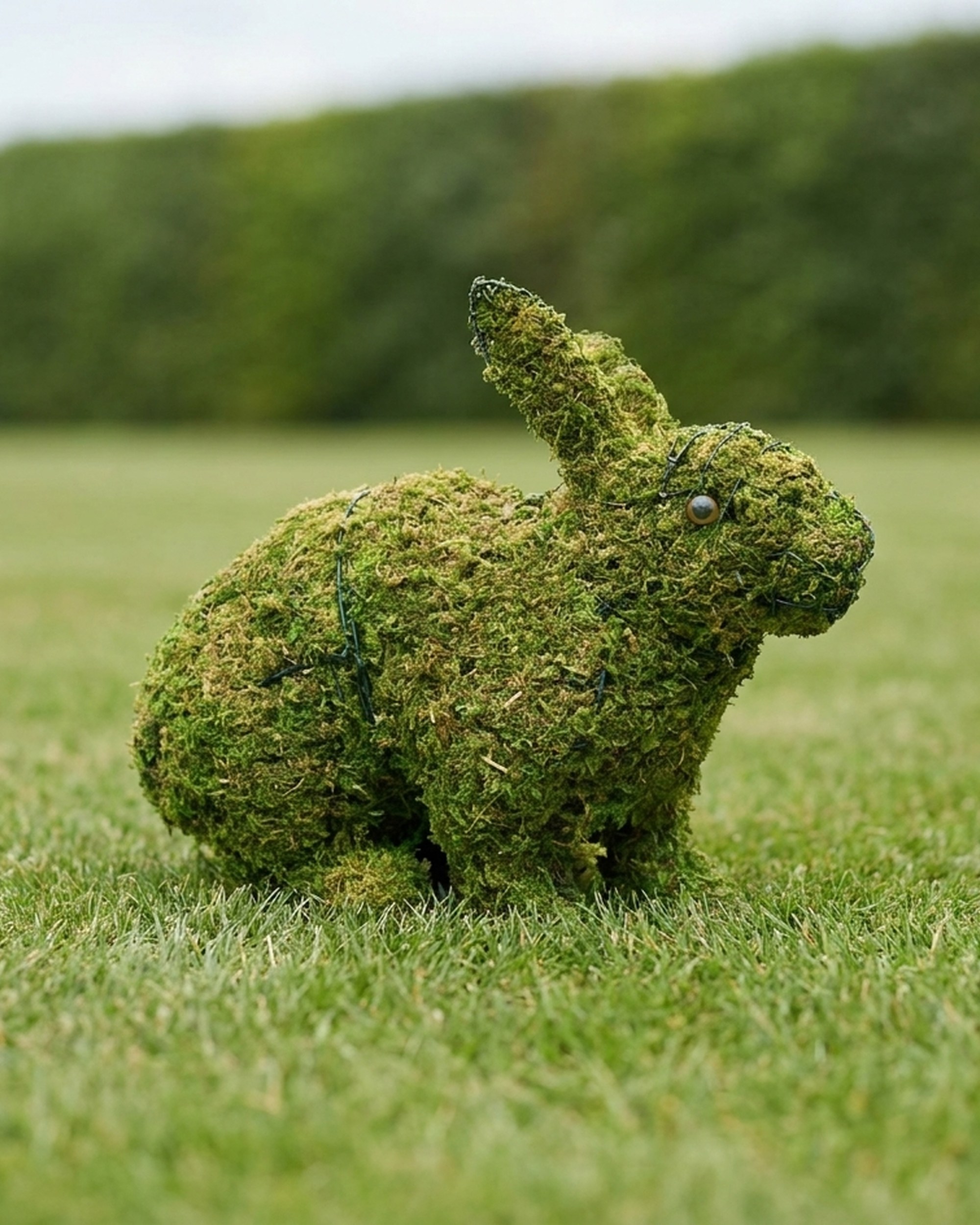 Hopping Rabbit Topiary, Mossed, 20 in Hopping Rabbit Topiary, Mossed, 20 in